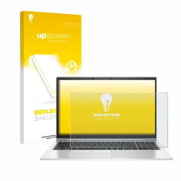Parte frontale di una confezione del prodotto con il logo del marchio upscreen. Accanto è raffigurato il dispositivo HP EliteB