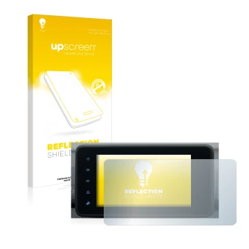 Parte frontale di una confezione del prodotto con il logo del marchio upscreen. Accanto è raffigurato il dispositivo Dacia San