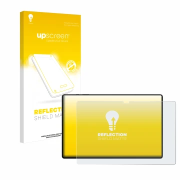 Parte frontale di una confezione del prodotto con il logo del marchio upscreen. Accanto è raffigurato il dispositivo Samsung G