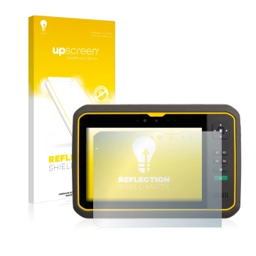 Parte frontale di una confezione del prodotto con il logo del marchio upscreen. Accanto è raffigurato il dispositivo Trimble T