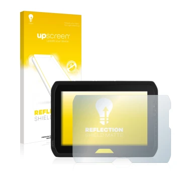 Parte frontale di una confezione del prodotto con il logo del marchio upscreen. Accanto è raffigurato il dispositivo Trimble T