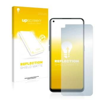 Parte frontale di una confezione del prodotto con il logo del marchio upscreen. Accanto è raffigurato il dispositivo OnePlus N