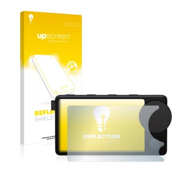 Parte frontale di una confezione del prodotto con il logo del marchio upscreen. Accanto è raffigurato il dispositivo Spotify C