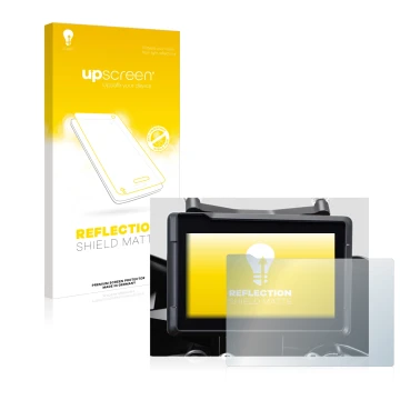 Parte frontale di una confezione del prodotto con il logo del marchio upscreen. Accanto è raffigurato il dispositivo KTM 1290 