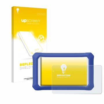 Parte frontale di una confezione del prodotto con il logo del marchio upscreen. Accanto è raffigurato il dispositivo Clementon
