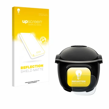 Parte frontale di una confezione del prodotto con il logo del marchio upscreen. Accanto è raffigurato il dispositivo Krups Coo