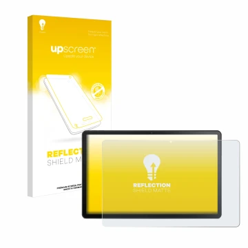 Parte frontale di una confezione del prodotto con il logo del marchio upscreen. Accanto è raffigurato il dispositivo Lenovo Ta