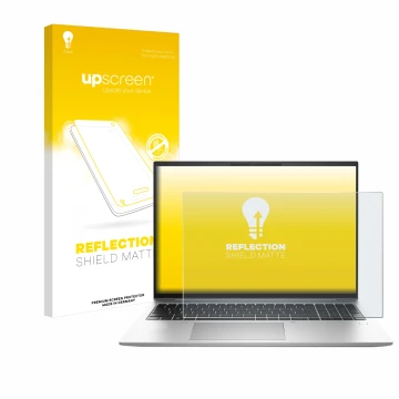 Parte frontale di una confezione del prodotto con il logo del marchio upscreen. Accanto è raffigurato il dispositivo HP EliteB