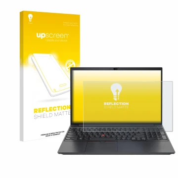 Parte frontale di una confezione del prodotto con il logo del marchio upscreen. Accanto è raffigurato il dispositivo Lenovo Th