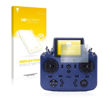 Parte frontale di una confezione del prodotto con il logo del marchio upscreen. Accanto è raffigurato il dispositivo FrSky Tan