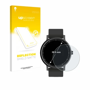 Parte frontale di una confezione del prodotto con il logo del marchio upscreen. Accanto è raffigurato il dispositivo Orologi (