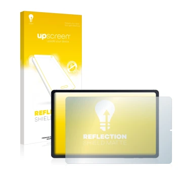 Parte frontale di una confezione del prodotto con il logo del marchio upscreen. Accanto è raffigurato il dispositivo Samsung G