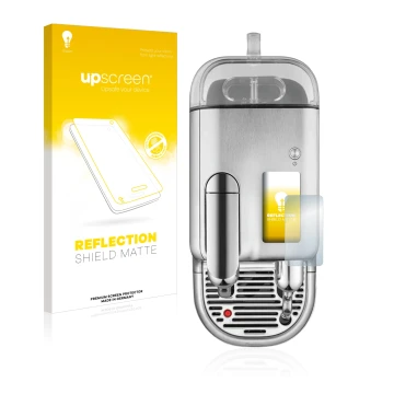 Parte frontale di una confezione del prodotto con il logo del marchio upscreen. Accanto è raffigurato il dispositivo Sage Nesp