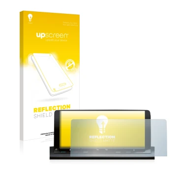 Parte frontale di una confezione del prodotto con il logo del marchio upscreen. Accanto è raffigurato il dispositivo Volkswage