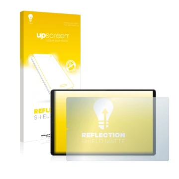 Parte frontale di una confezione del prodotto con il logo del marchio upscreen. Accanto è raffigurato il dispositivo Lenovo Ta