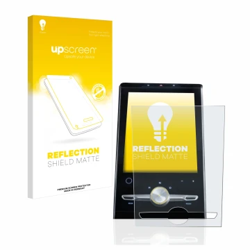 Parte frontale di una confezione del prodotto con il logo del marchio upscreen. Accanto è raffigurato il dispositivo MG Marvel