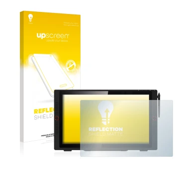 Parte frontale di una confezione del prodotto con il logo del marchio upscreen. Accanto è raffigurato il dispositivo XP-Pen Ar