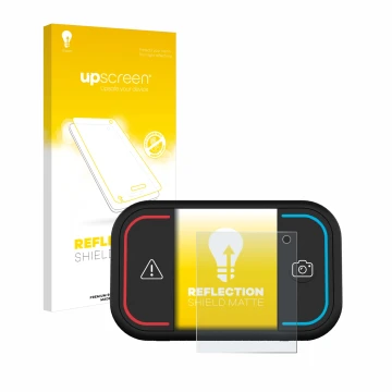 Parte frontale di una confezione del prodotto con il logo del marchio upscreen. Accanto è raffigurato il dispositivo Saphe Dri