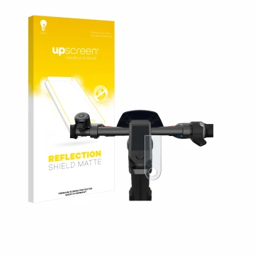 Parte frontale di una confezione del prodotto con il logo del marchio upscreen. Accanto è raffigurato il dispositivo NIU KQi3 