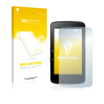 Parte frontale di una confezione del prodotto con il logo del marchio upscreen. Accanto è raffigurato il dispositivo Bryton Ri