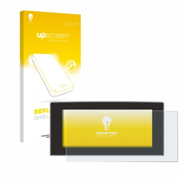 Parte frontale di una confezione del prodotto con il logo del marchio upscreen. Accanto è raffigurato il dispositivo Ford Focu