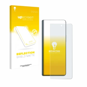 Parte frontale di una confezione del prodotto con il logo del marchio upscreen. Accanto è raffigurato il dispositivo Samsung G