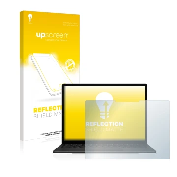 Parte frontale di una confezione del prodotto con il logo del marchio upscreen. Accanto è raffigurato il dispositivo Microsoft