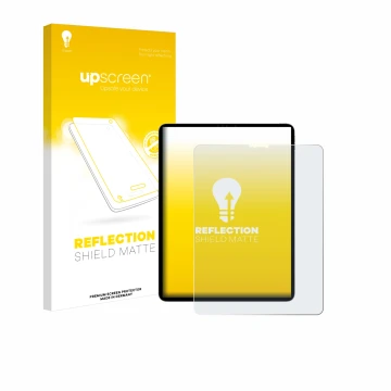 Parte frontale di una confezione del prodotto con il logo del marchio upscreen. Accanto è raffigurato il dispositivo Apple iPa