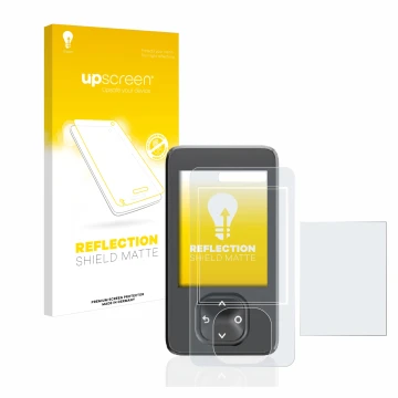 Parte frontale di una confezione del prodotto con il logo del marchio upscreen. Accanto è raffigurato il dispositivo Dexcom G7