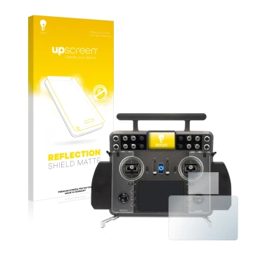 Parte frontale di una confezione del prodotto con il logo del marchio upscreen. Accanto è raffigurato il dispositivo FrSky Tan