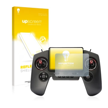 Parte frontale di una confezione del prodotto con il logo del marchio upscreen. Accanto è raffigurato il dispositivo FrSky Twi