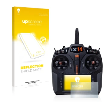 Parte frontale di una confezione del prodotto con il logo del marchio upscreen. Accanto è raffigurato il dispositivo Spektrum 