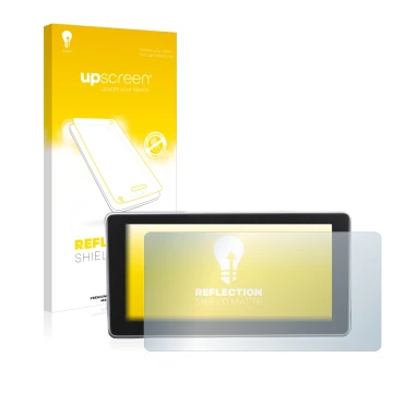 Parte frontale di una confezione del prodotto con il logo del marchio upscreen. Accanto è raffigurato il dispositivo Audi A4 B