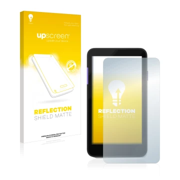 Parte frontale di una confezione del prodotto con il logo del marchio upscreen. Accanto è raffigurato il dispositivo Zettle Te