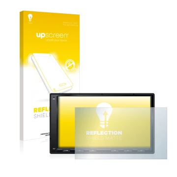 Parte frontale di una confezione del prodotto con il logo del marchio upscreen. Accanto è raffigurato il dispositivo Atoto A6 