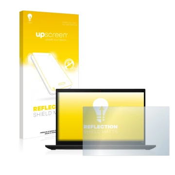 Parte frontale di una confezione del prodotto con il logo del marchio upscreen. Accanto è raffigurato il dispositivo Lenovo Th
