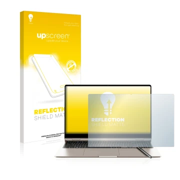 Parte frontale di una confezione del prodotto con il logo del marchio upscreen. Accanto è raffigurato il dispositivo Samsung G