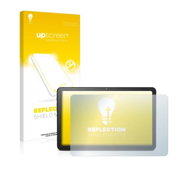 Parte frontale di una confezione del prodotto con il logo del marchio upscreen. Accanto è raffigurato il dispositivo Doro Tabl