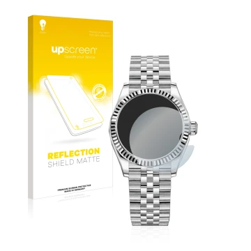 Parte frontale di una confezione del prodotto con il logo del marchio upscreen. Accanto è raffigurato il dispositivo Rolex Dat