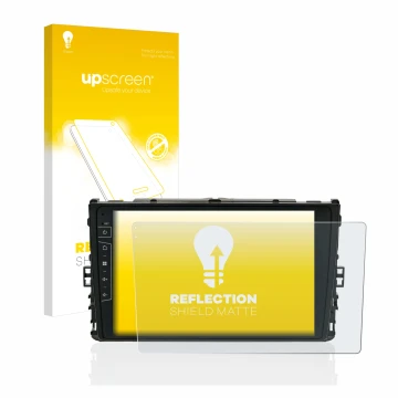 Parte frontale di una confezione del prodotto con il logo del marchio upscreen. Accanto è raffigurato il dispositivo Dynavin D