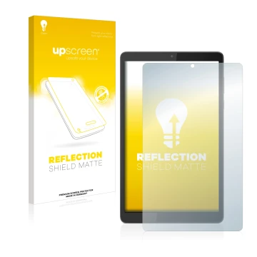 Parte frontale di una confezione del prodotto con il logo del marchio upscreen. Accanto è raffigurato il dispositivo Lenovo Ta