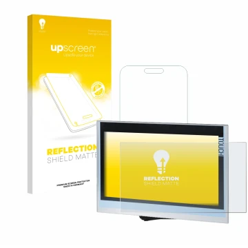 Parte frontale di una confezione del prodotto con il logo del marchio upscreen. Accanto è raffigurato il dispositivo Siemens S