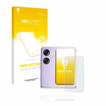 Parte frontale di una confezione del prodotto con il logo del marchio upscreen. Accanto è raffigurato il dispositivo Oppo Find