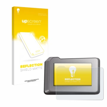 Parte frontale di una confezione del prodotto con il logo del marchio upscreen. Accanto è raffigurato il dispositivo KTM 1290 