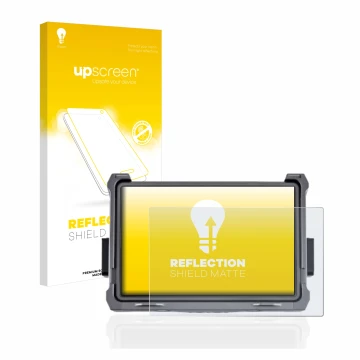 Parte frontale di una confezione del prodotto con il logo del marchio upscreen. Accanto è raffigurato il dispositivo DJI Trans