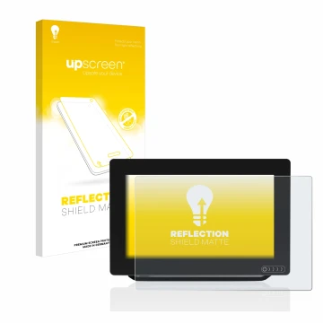 Parte frontale di una confezione del prodotto con il logo del marchio upscreen. Accanto è raffigurato il dispositivo Raymarine