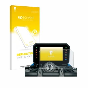 Parte frontale di una confezione del prodotto con il logo del marchio upscreen. Accanto è raffigurato il dispositivo Suzuki GS