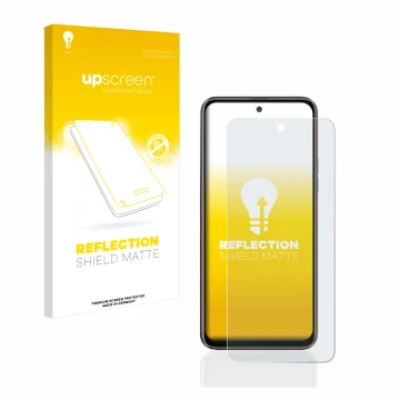 Parte frontale di una confezione del prodotto con il logo del marchio upscreen. Accanto è raffigurato il dispositivo HTC U23 P