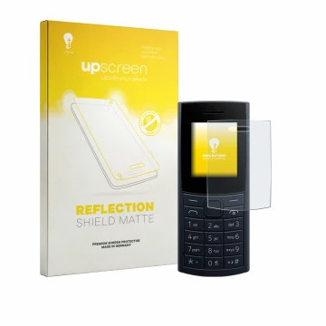 Parte frontale di una confezione del prodotto con il logo del marchio upscreen. Accanto è raffigurato il dispositivo Nokia 110
