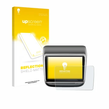 Parte frontale di una confezione del prodotto con il logo del marchio upscreen. Accanto è raffigurato il dispositivo Tesla Mod